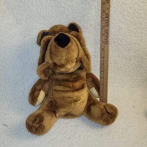 Liberty Toy Co Vintage Plush Shar Pei Wrinkly Dog Brown 11” 1990 Stuffed Toy